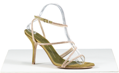 Maria Luca Green Curry Fannia Crystal Sandal UK 7 EU 40 👠