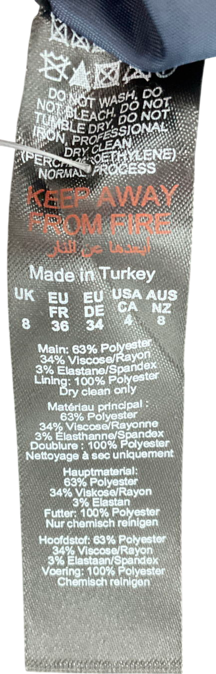 Nasty Gal Blue Premium Pinstripe Single Breasted Blazer UK 8