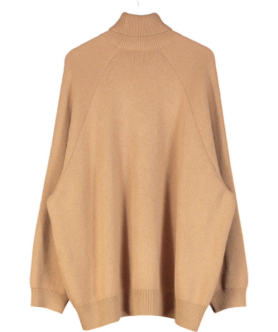 Raey Brown Raglan Wool-blend Roll-neck Jumper UK S/M