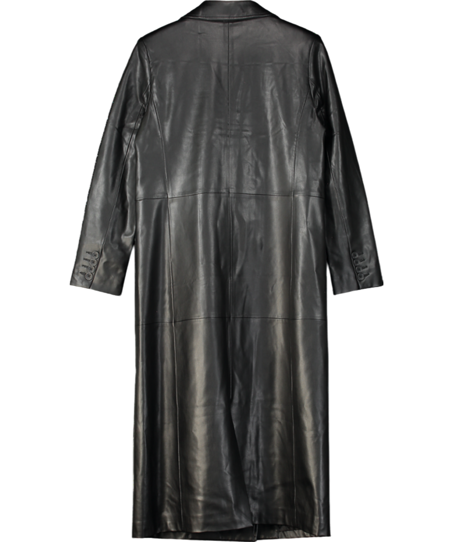 Threadbare Black Faux Leather Coat UK 10