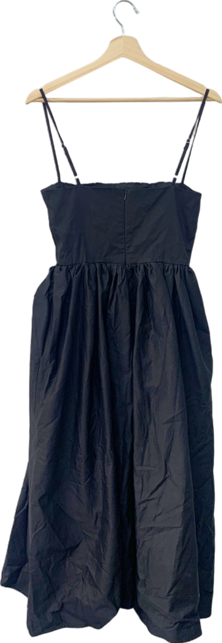 PrettyLittleThing Black Recycled Bust Corset Strappy Midi Dress Size UK 8