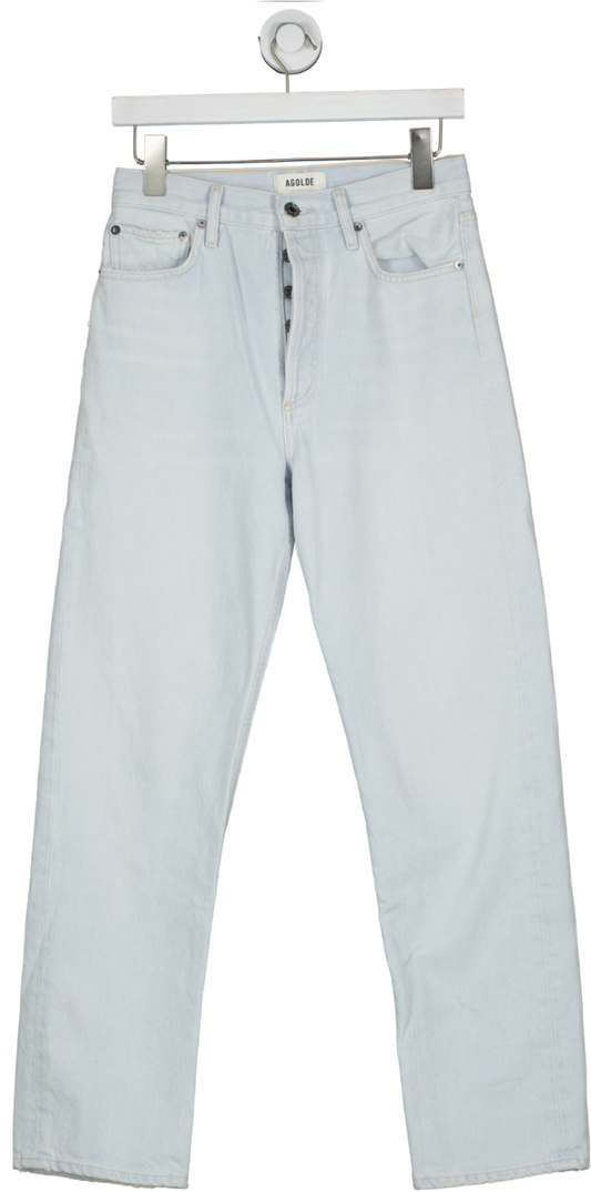 AGOLDE Blue 90's Pinch Waist High Rise Straight Jeans UK 8