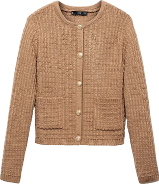 MANGO Brown Button Knit Cardigan BNWT UK M