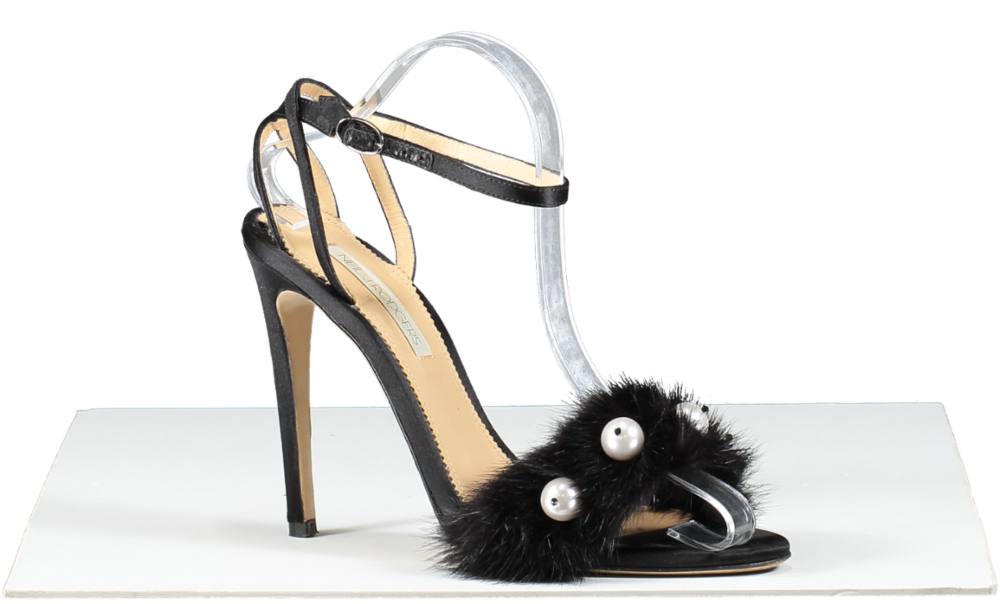 Neil J Rodgers Black Mink Fur And Pearl Detail Heels UK 5 EU 38 👠