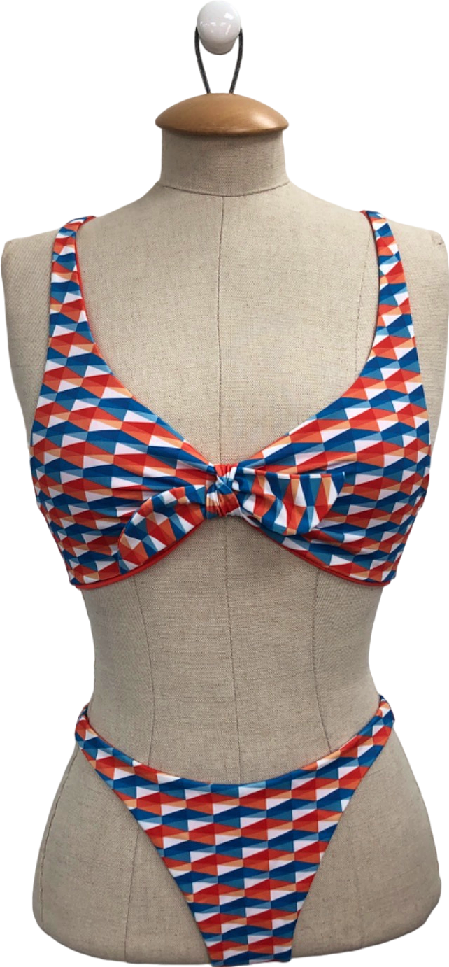 Jimmy Choo Multicolour Geometric Bikini Top Size EU 40 Bottoms Size EU 36