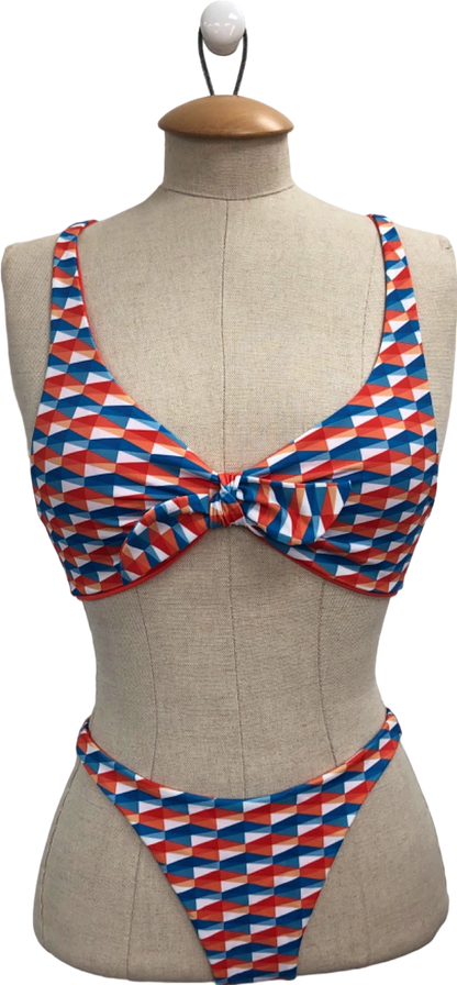 Jimmy Choo Multicolour Geometric Bikini Top Size EU 40 Bottoms Size EU 36