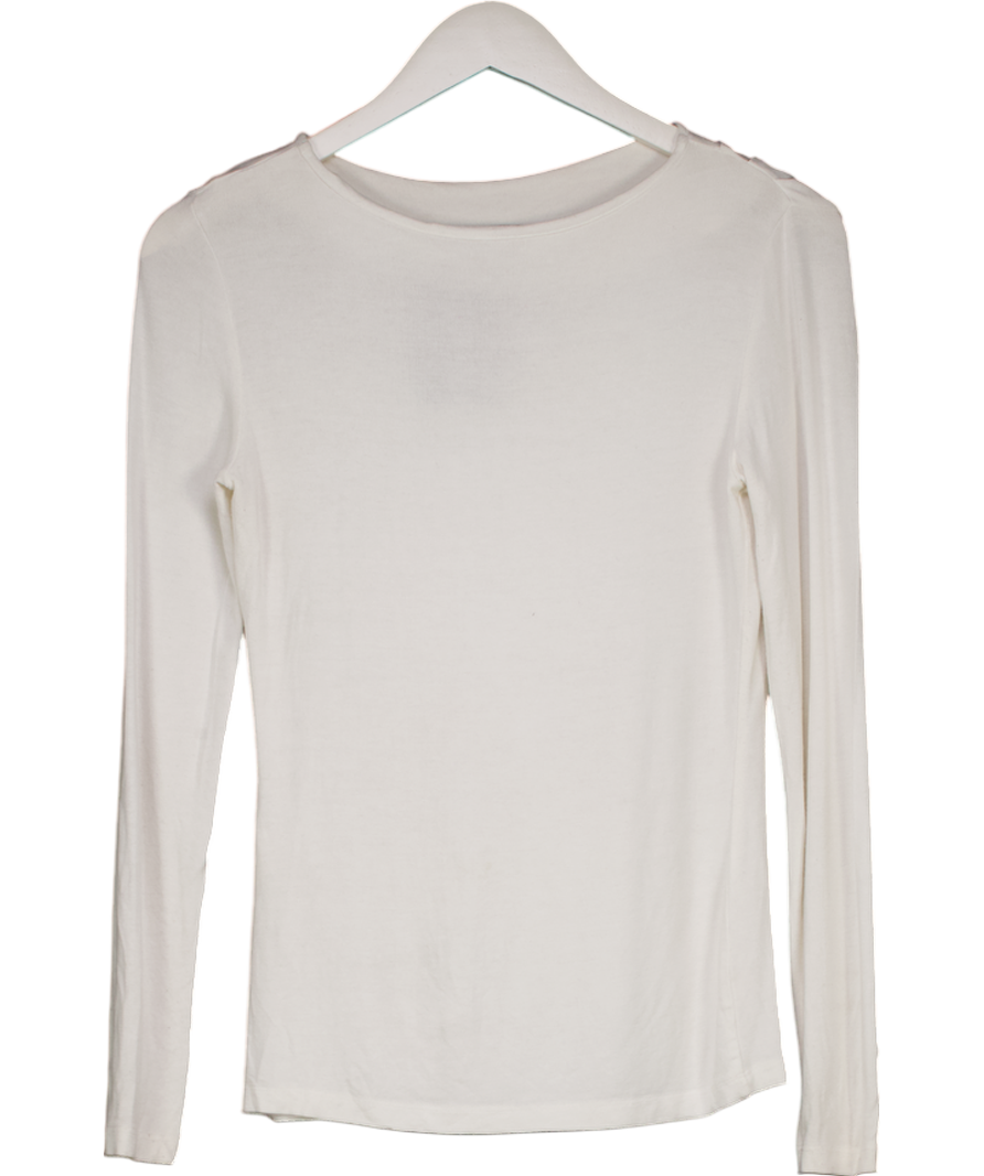 Chiquelle White Jersey Long Sleeve Top UK S