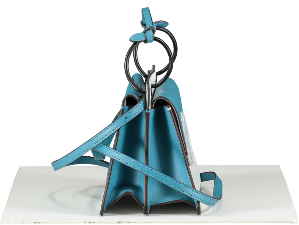 Danse Lente blue / white Phoebe leather Bis Bag