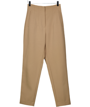 ZARA Beige High Waisted Tapered Trousers UK XS