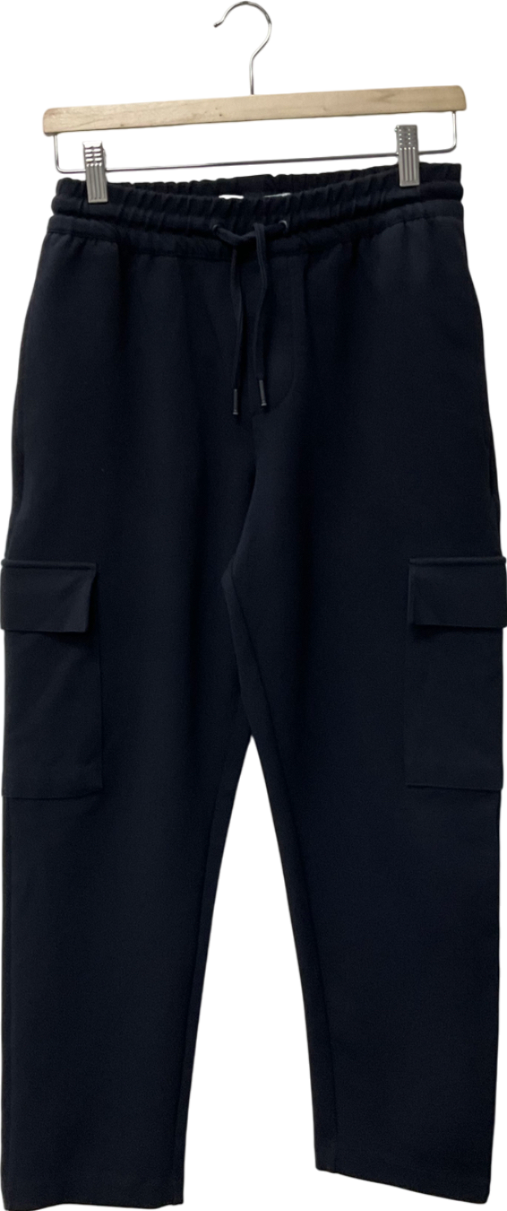 ZARA Black Cargo Fleece Trousers UK S