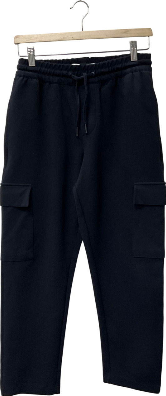 ZARA Black Cargo Fleece Trousers UK S