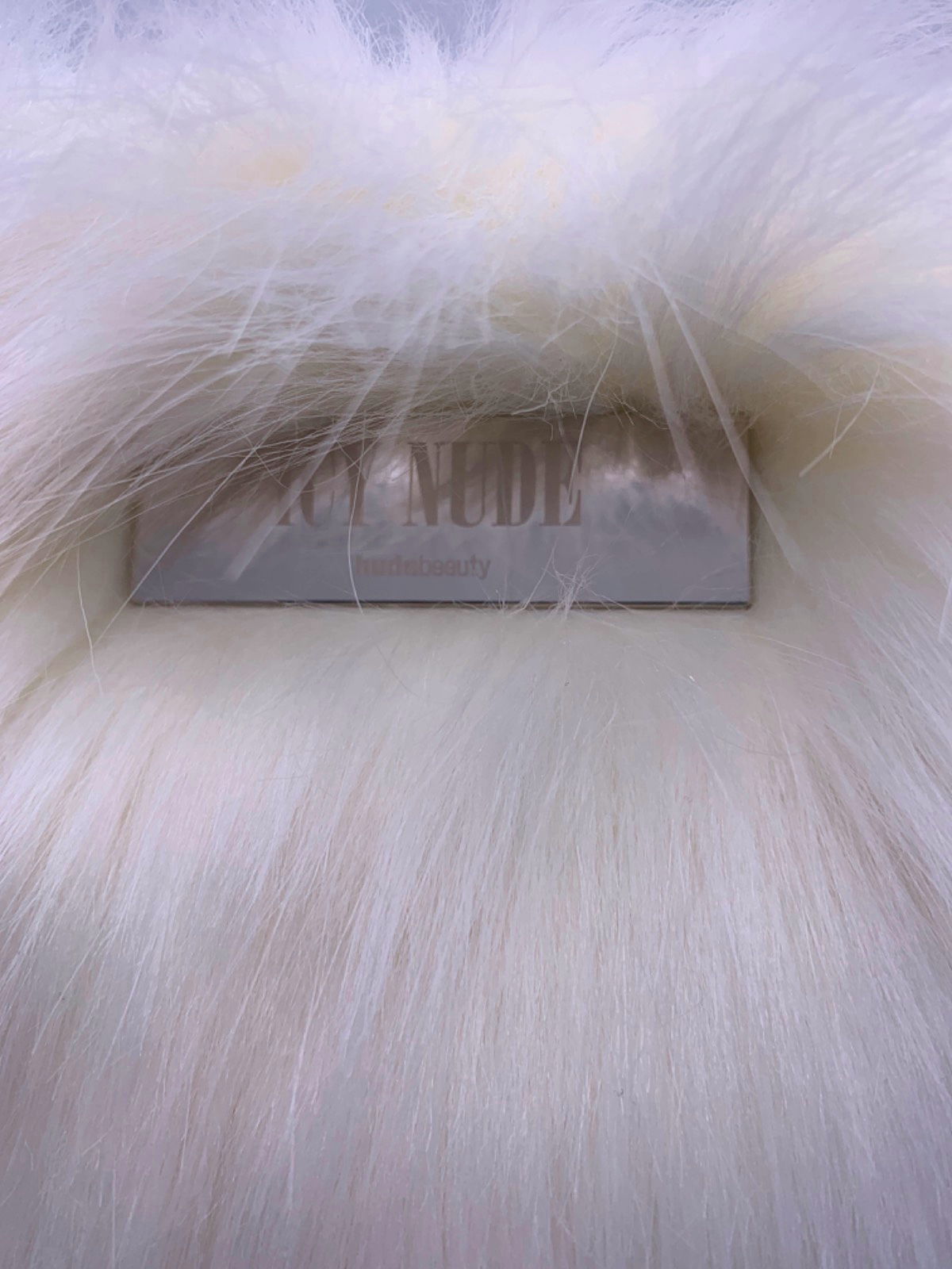 Huda Beauty White Faux Fur Bag One Size