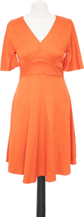 TARA JARMON Red Flutter Sleeve Mini Dress Fr36 UK 8