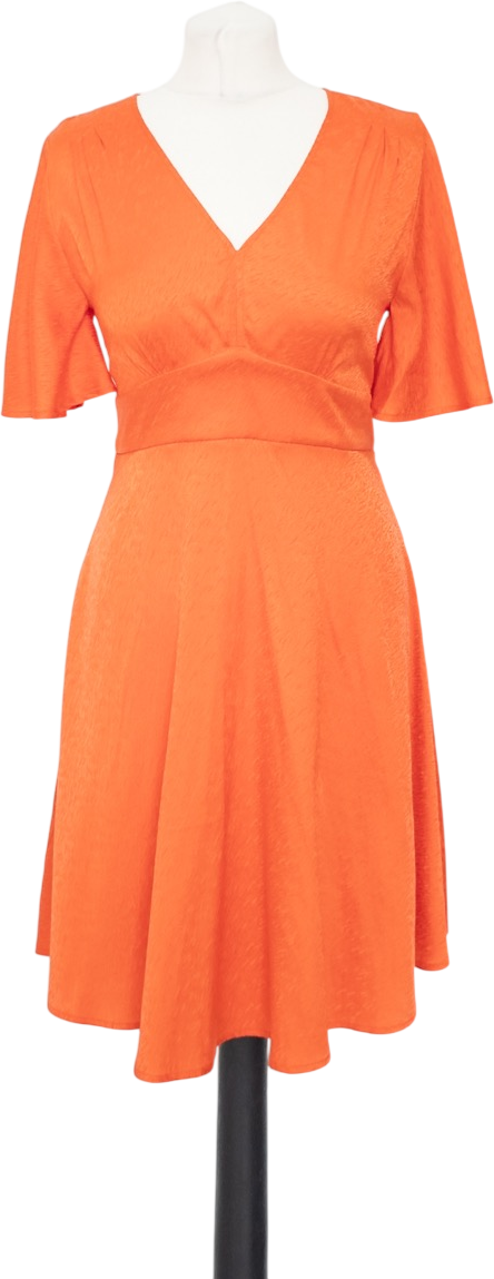 TARA JARMON Red Flutter Sleeve Mini Dress Fr36 UK 8