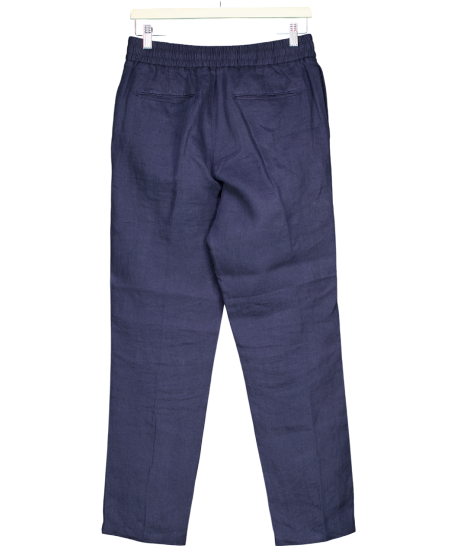 Orlebar Brown Navy Blue Tapered Linen Trousers W30