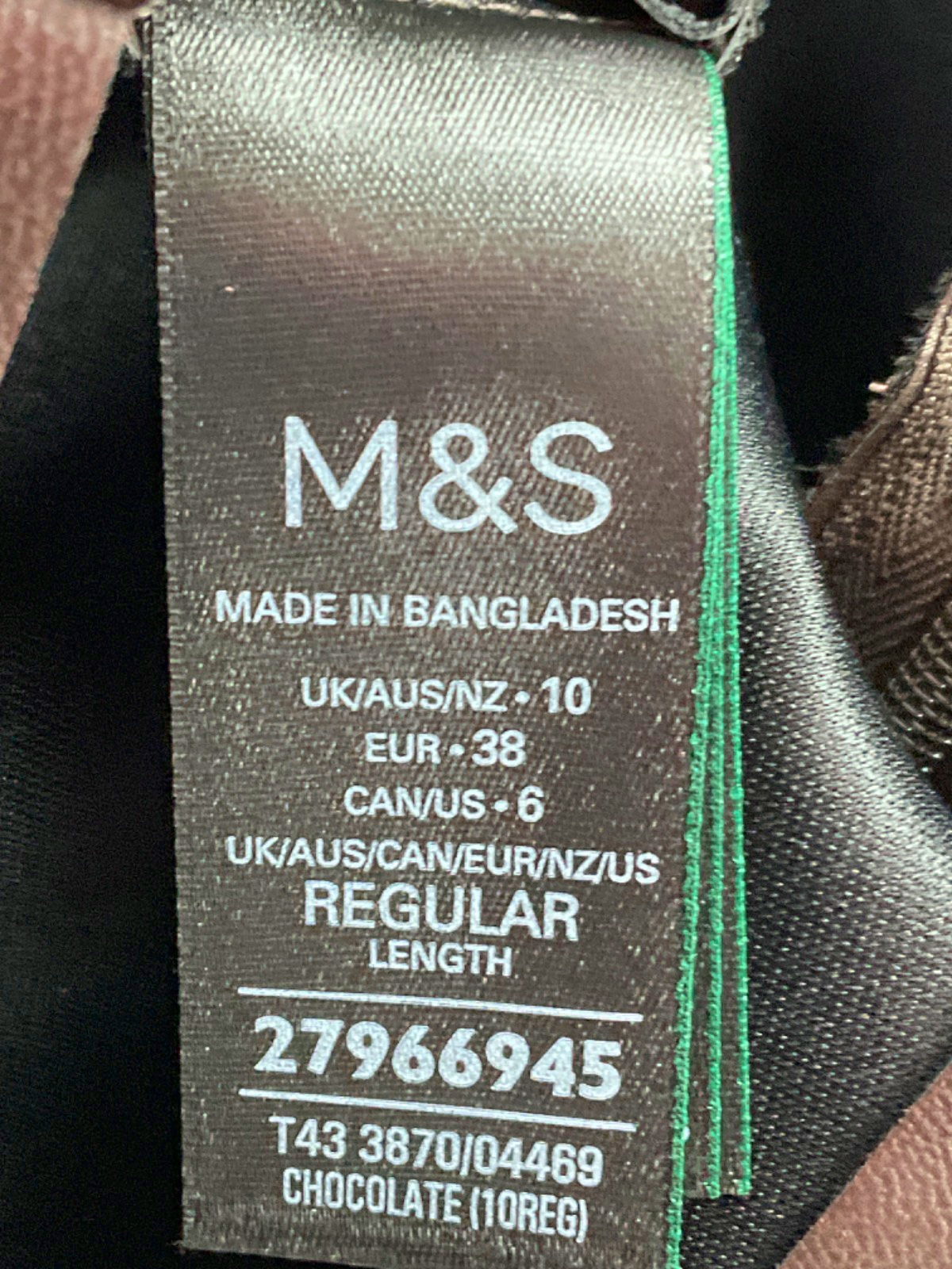 M&S Brown Leather Sleeveless Top UK 10