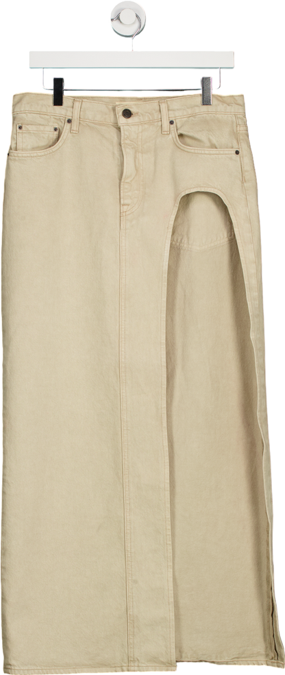 GRLFRND Beige Denim Maxi Skirt W27