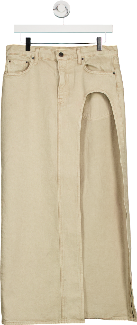 GRLFRND Beige Denim Maxi Skirt W27