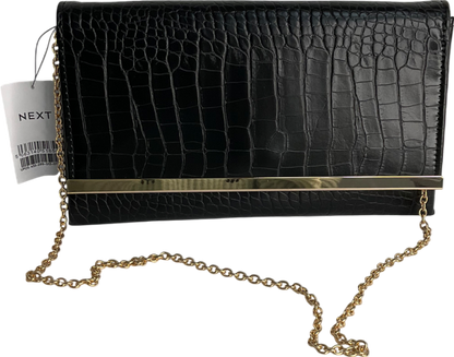 Next Black Clutch Bag With Detachable Body Chain One Size