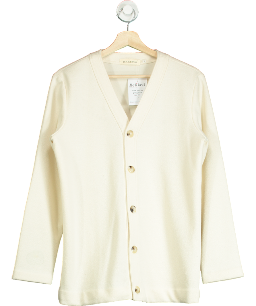 bouguessa Cream Button Fronted Cardigan UK S