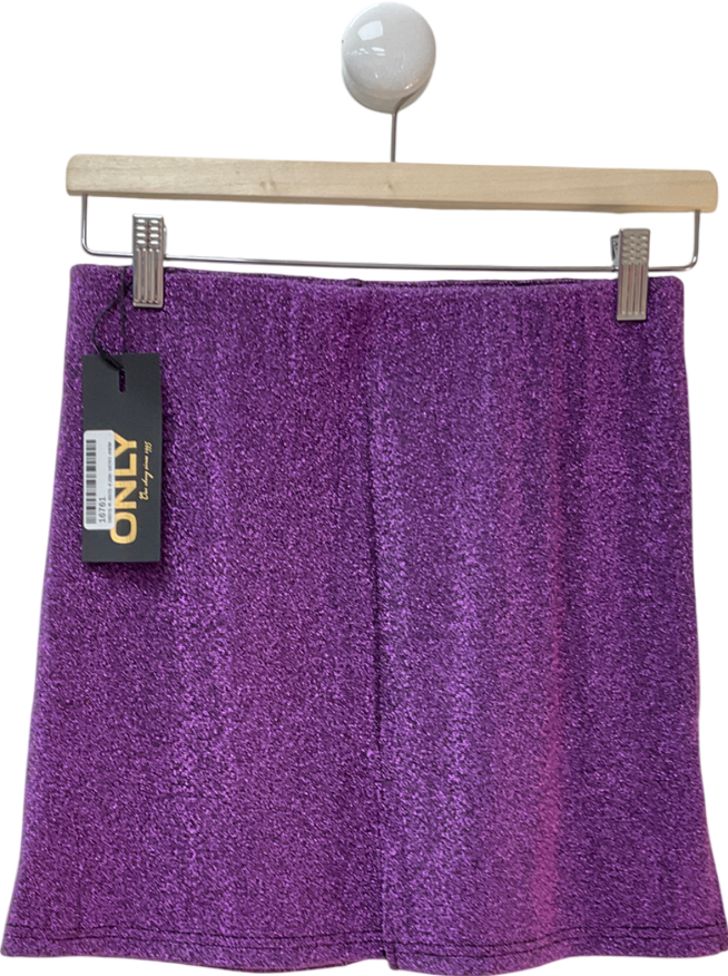 Only Purple Slit Mini Skirt UK M