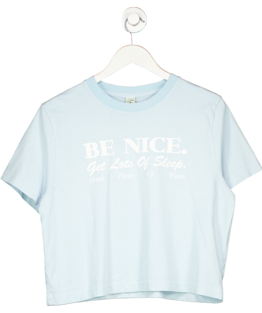 Sporty & Rich Blue Be Nice Cropped T-shirt UK M