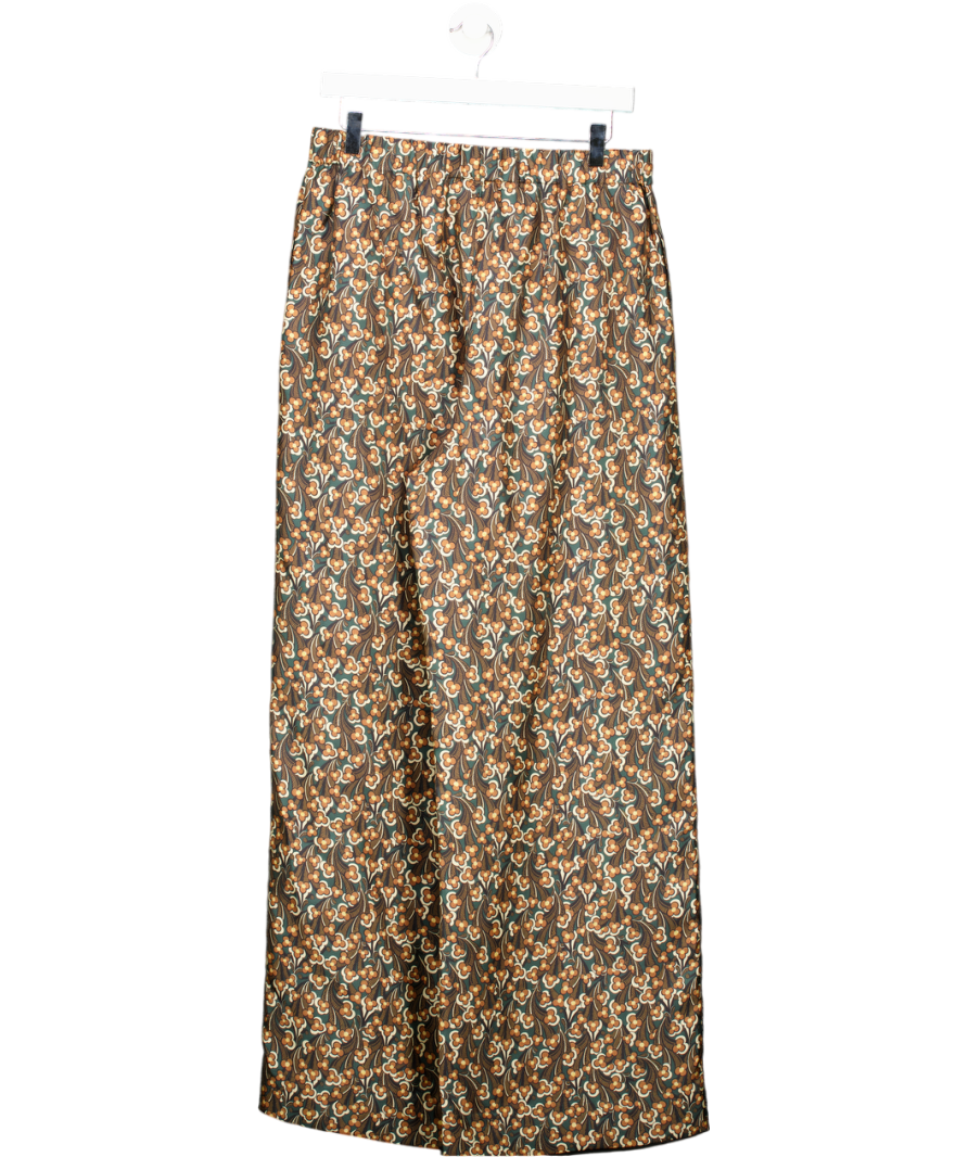 LIBERTY LONDON Green Floral Laith Silk Palazzo Trousers UK M
