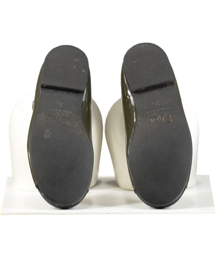 Christian Dior Green Mary Jane Ballet Flat UK 8 EU 25 👼