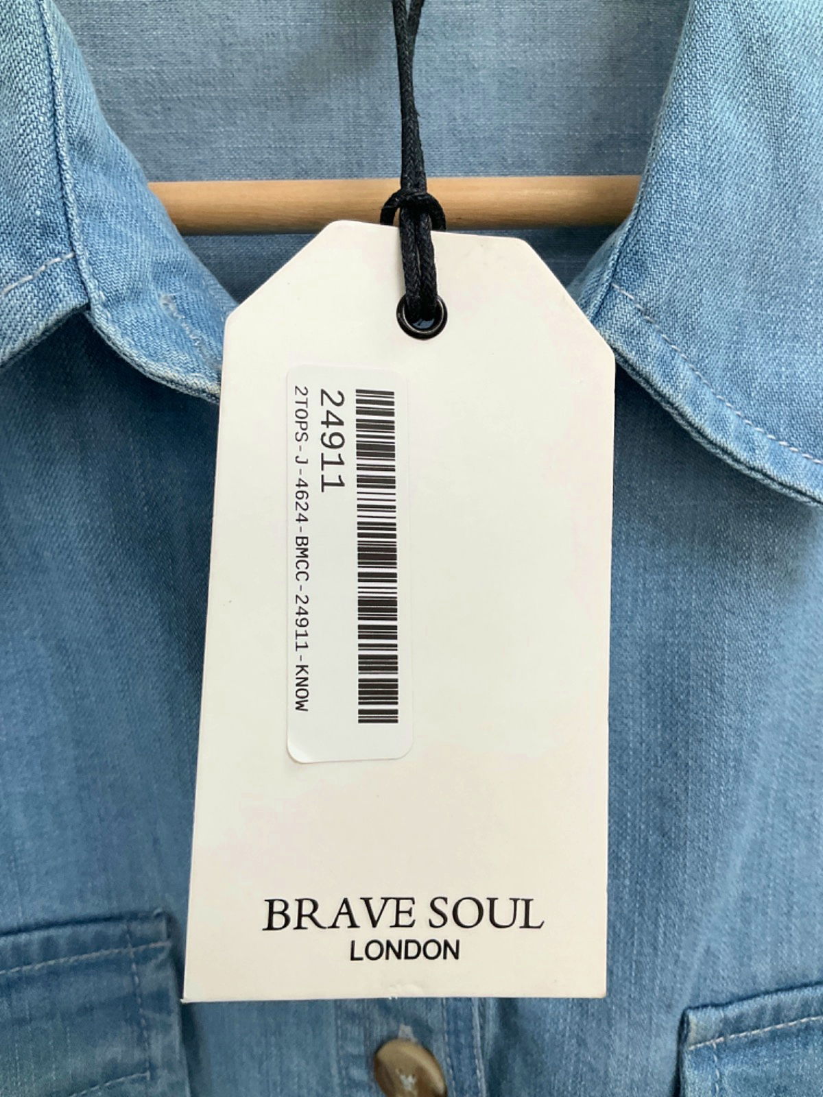 Brave Soul Blue Denim Shirt UK L