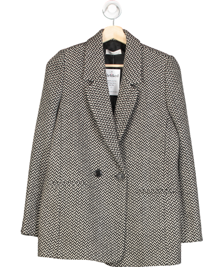 Anine Bing Black Fishbone Blazer UK XS