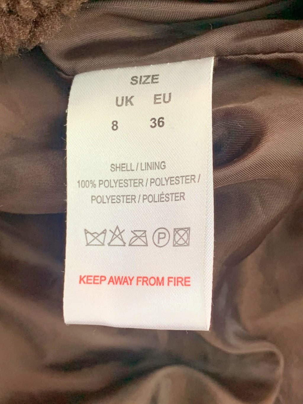 Chi Chi London Brown Teddy Coat UK 8