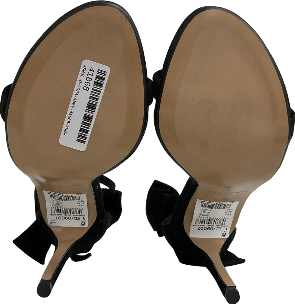 Next Black Tabitha Simmons Lauren Leather Bow Back Sandals UK 4 EU 37 👠