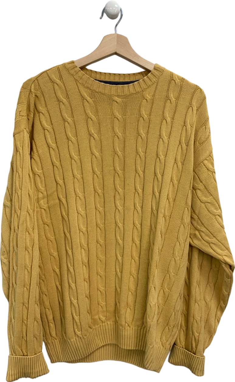 Paul & Shark Yellow Cable Knit Jumper UK S
