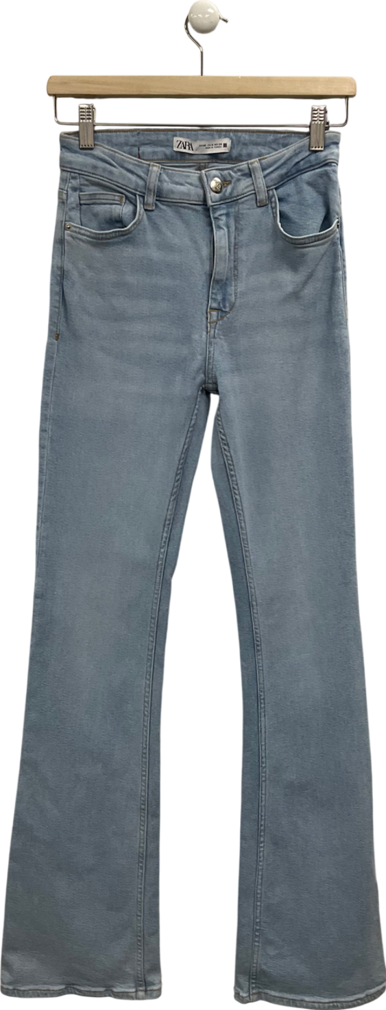 ZARA Blue High Rise Flared Jean UK 8