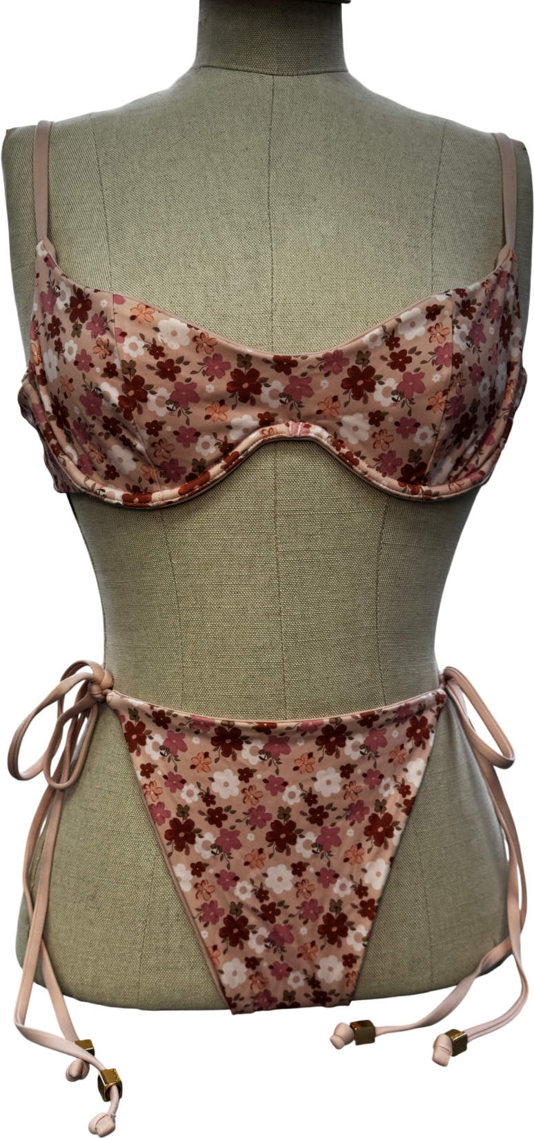Lounge Underwear 2-piece Pink Floral Underwired Bikini Set UK S