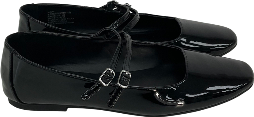 STEVE MADDEN Black Alisah Patent Sandal UK 6 EU 39 👠