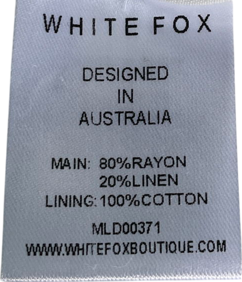 White Fox White Strappy Mini Dress UK XL