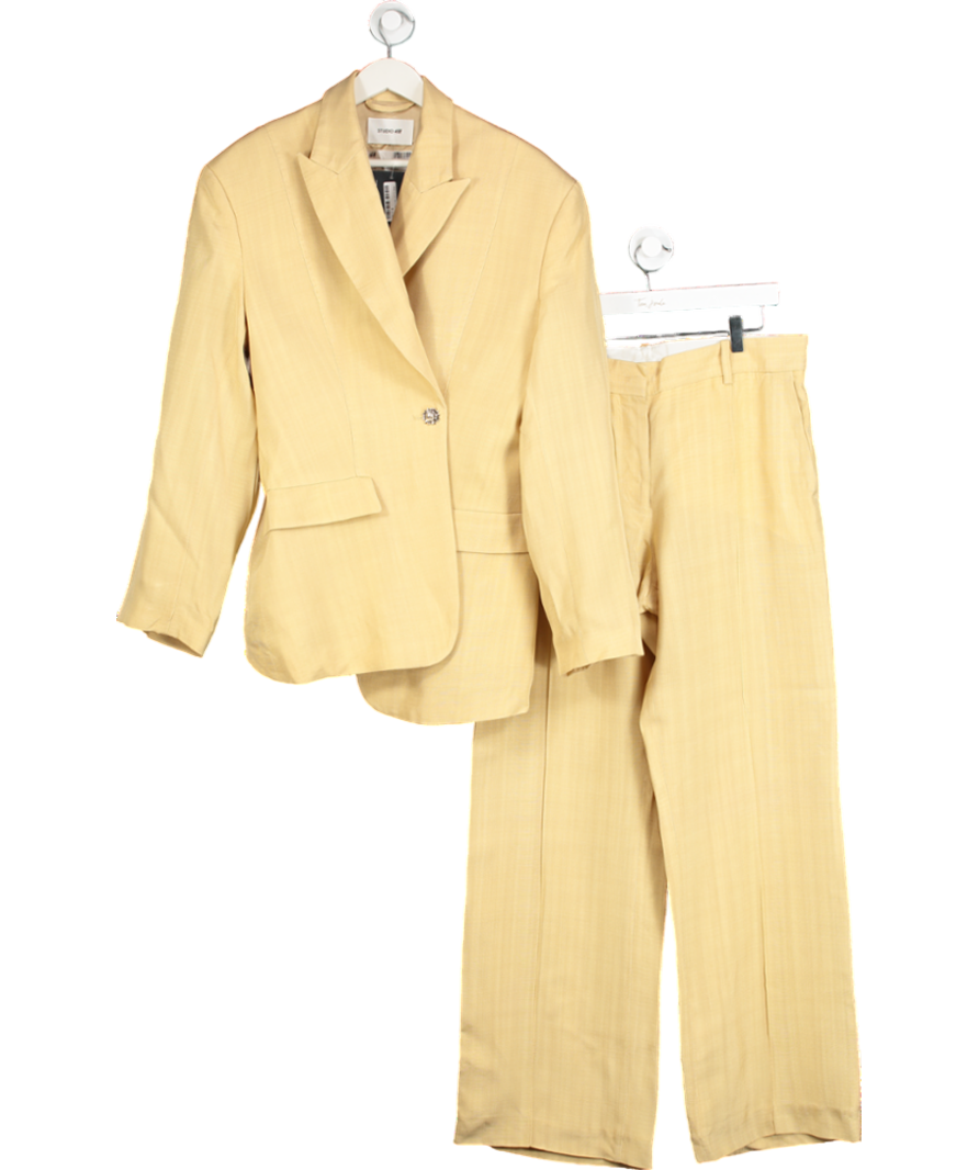 H&M Beige Single Breasted Tailored Trouser Suit UK 16