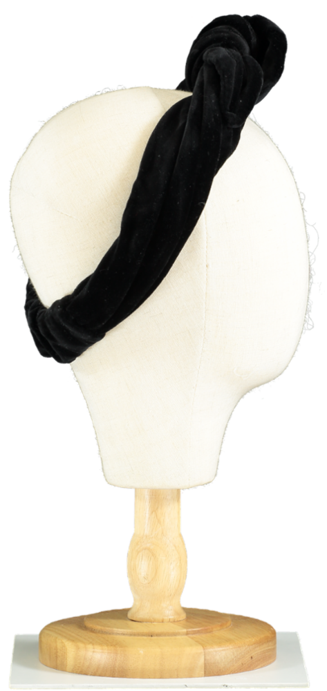 Maison Michel Black Velvet Turban Headband OS