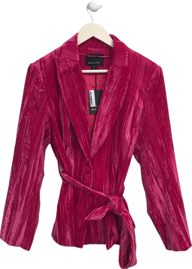 River Island Pink Velvet Blazer UK 10