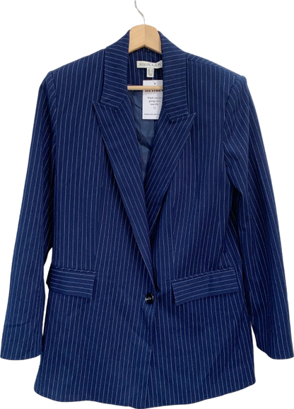 Shona Joy Navy Pinstripe Blazer UK 8