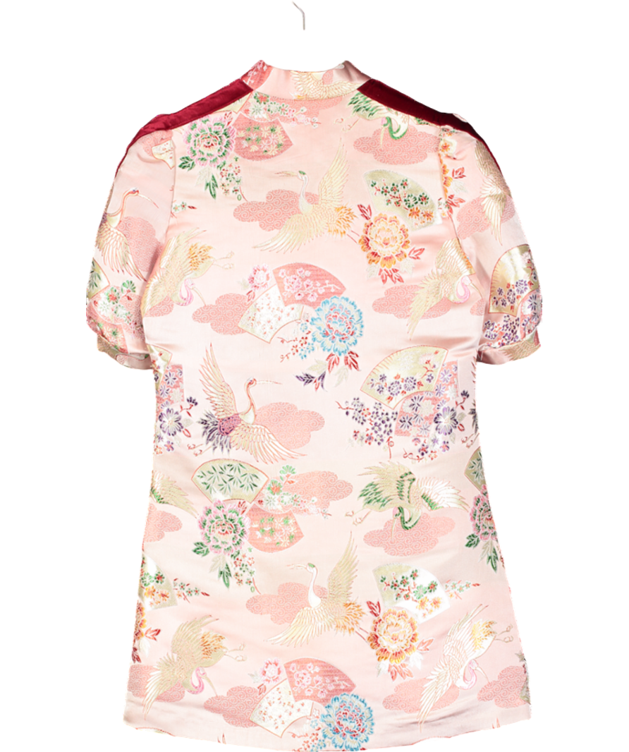 Skylence Pink Crane Serenity Dress UK S/M