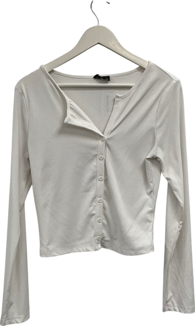 White Fox Give Me The Details Long Sleeve Top White UK XL