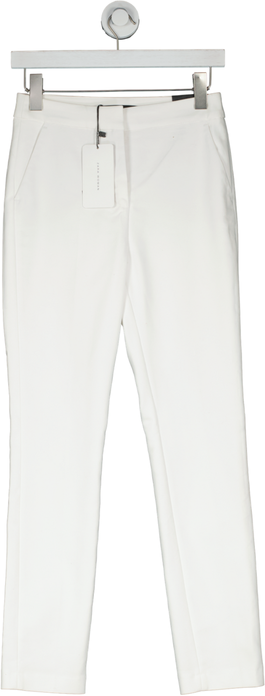 ZARA White Straight Leg Trousers UK 6