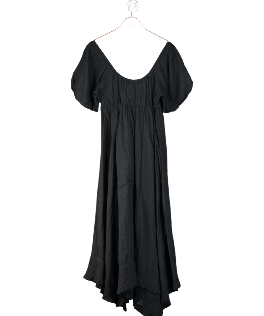 Free People Black On My Level Cotton Maxi Dress UK S