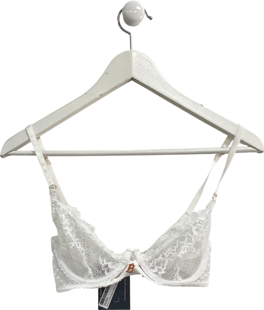 boa boa Gabbie White Lace Demi Bra UK 32D