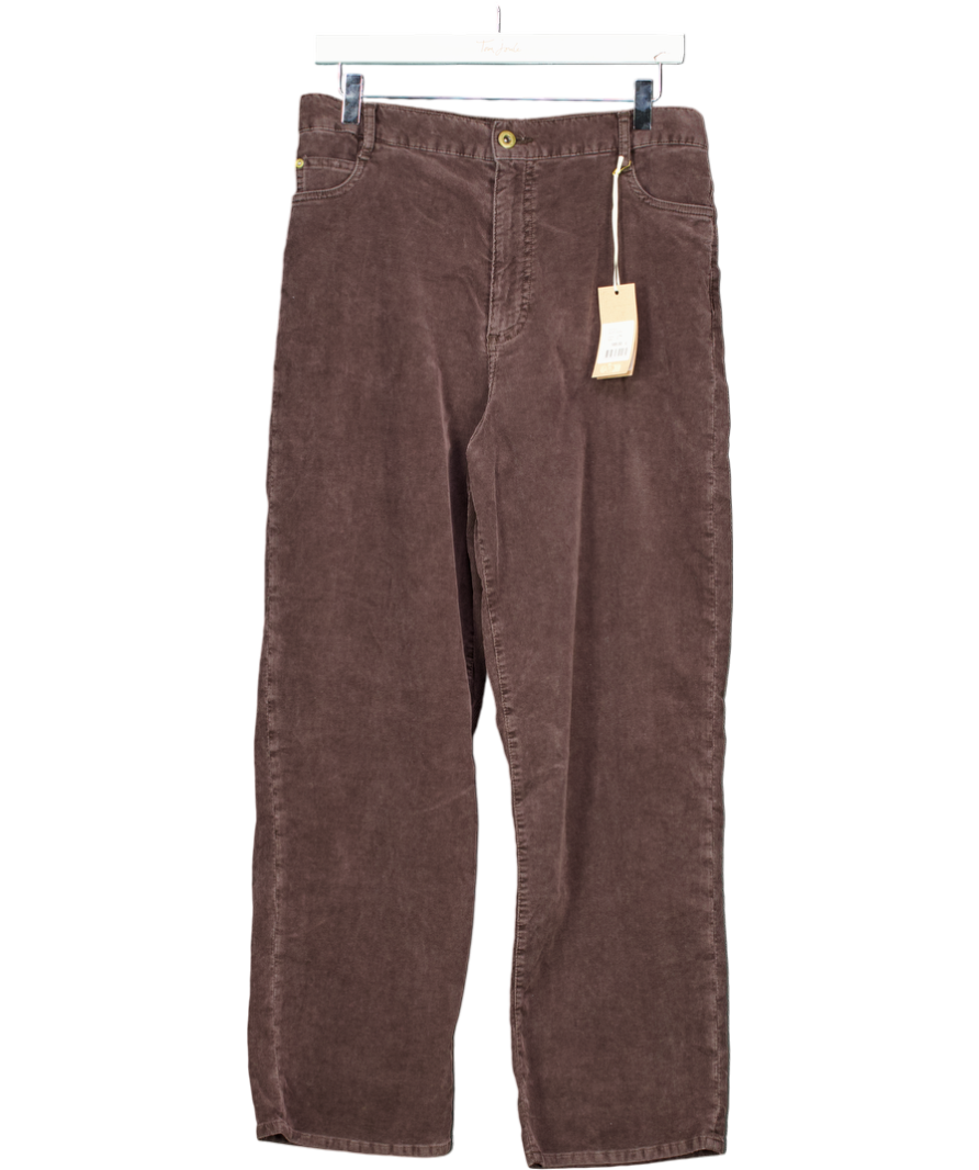 Sessun Brown Velvet Cruise Straight Leg Trousers UK 14