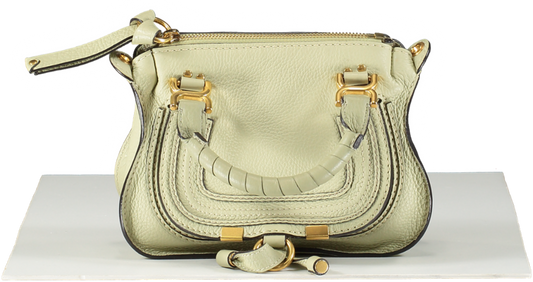 Chloé Sage Green grained leather Mini Double Carry Bag