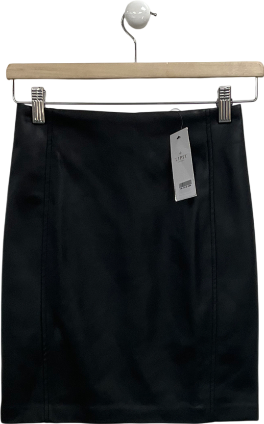 lipsy london Black Faux Leather Pencil Skirt UK 8