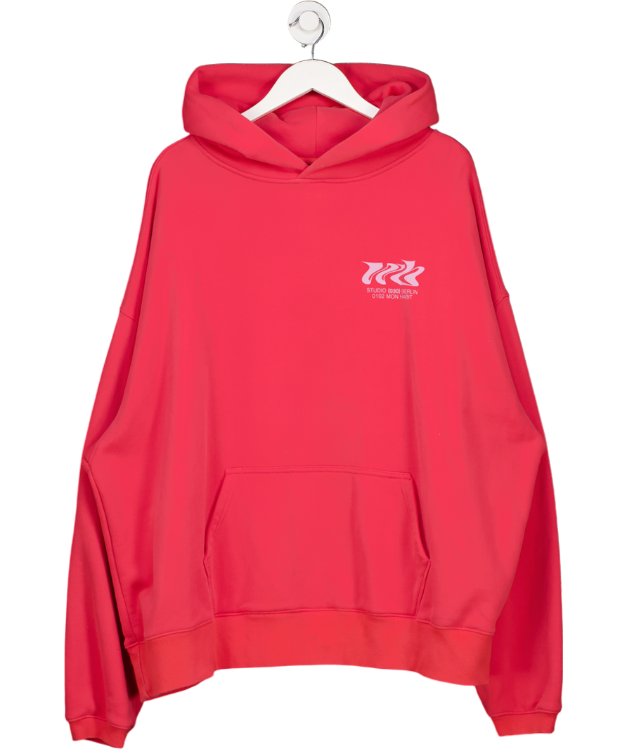 WRSTBHVR Red Oversized Graphic Hoodie UK XL